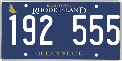 RI license plate 192555