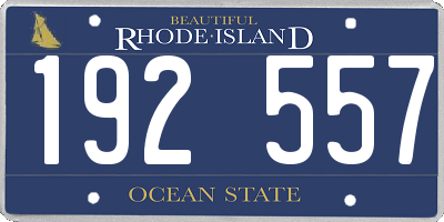 RI license plate 192557