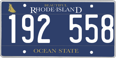 RI license plate 192558