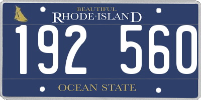 RI license plate 192560