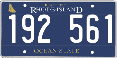 RI license plate 192561
