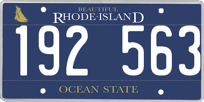 RI license plate 192563