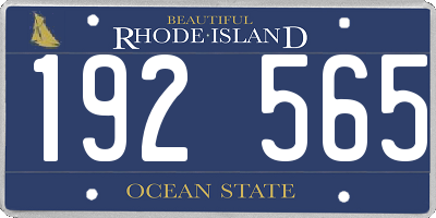 RI license plate 192565