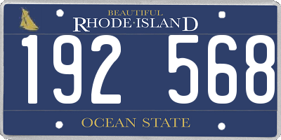 RI license plate 192568
