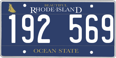 RI license plate 192569