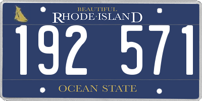 RI license plate 192571