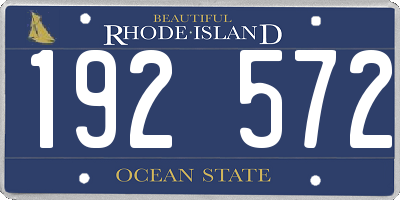 RI license plate 192572