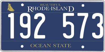 RI license plate 192573