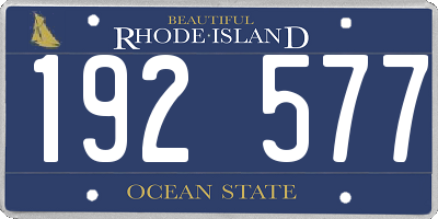 RI license plate 192577