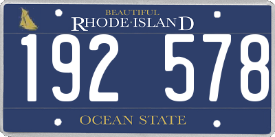 RI license plate 192578
