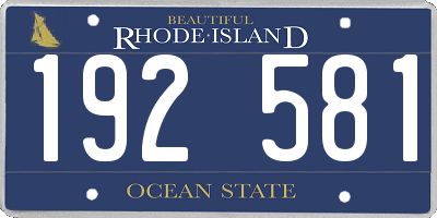 RI license plate 192581