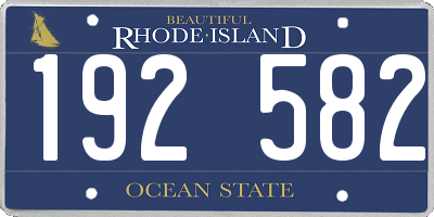 RI license plate 192582