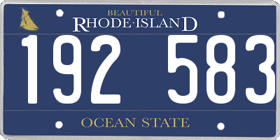 RI license plate 192583