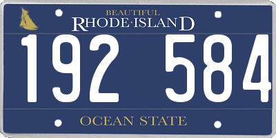RI license plate 192584
