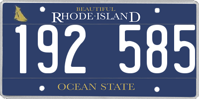 RI license plate 192585