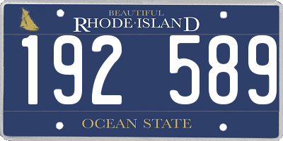 RI license plate 192589