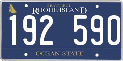 RI license plate 192590