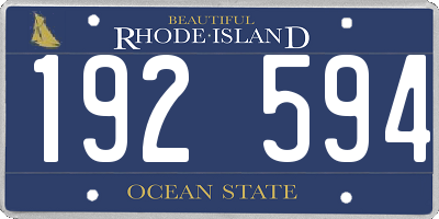 RI license plate 192594