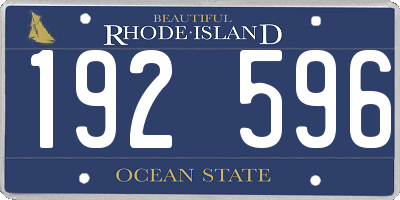 RI license plate 192596