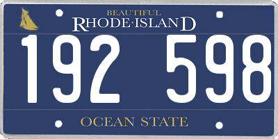 RI license plate 192598
