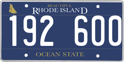 RI license plate 192600