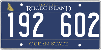 RI license plate 192602