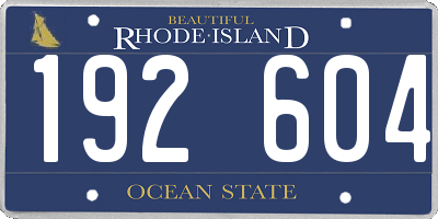 RI license plate 192604
