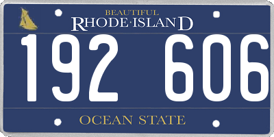 RI license plate 192606