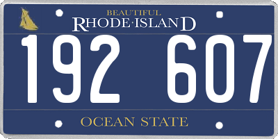 RI license plate 192607