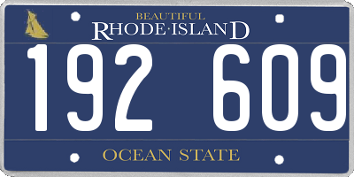 RI license plate 192609