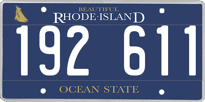 RI license plate 192611