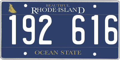 RI license plate 192616