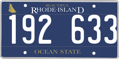 RI license plate 192633