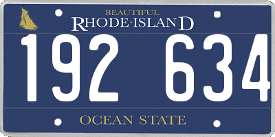 RI license plate 192634