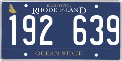 RI license plate 192639