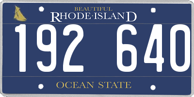 RI license plate 192640
