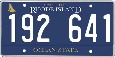 RI license plate 192641
