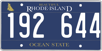 RI license plate 192644