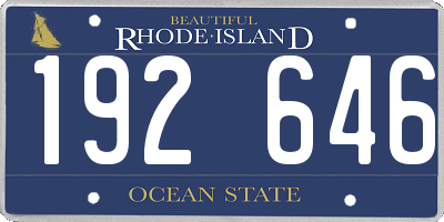 RI license plate 192646
