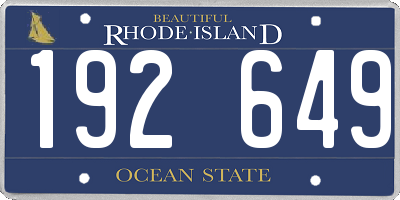 RI license plate 192649