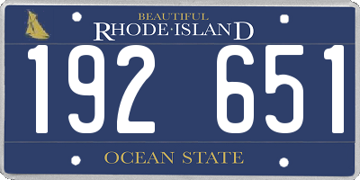 RI license plate 192651