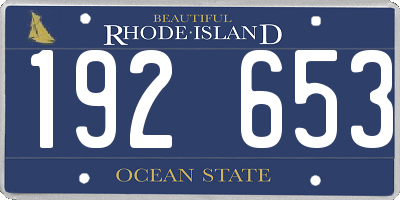 RI license plate 192653