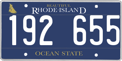 RI license plate 192655