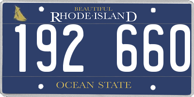 RI license plate 192660