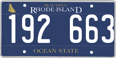 RI license plate 192663