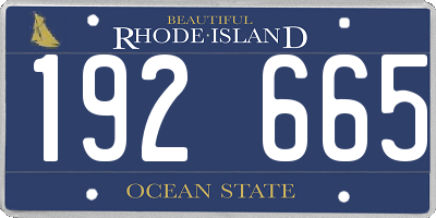 RI license plate 192665