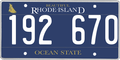 RI license plate 192670