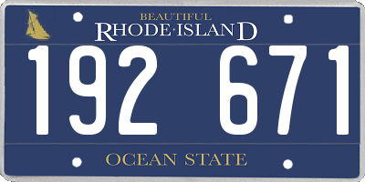 RI license plate 192671