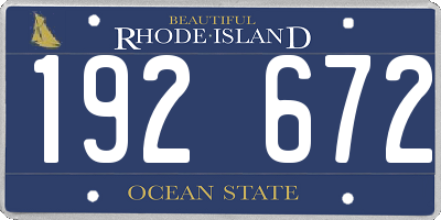 RI license plate 192672