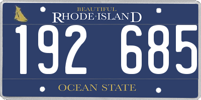 RI license plate 192685